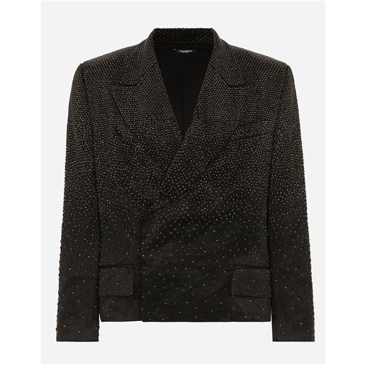 Dolce & Gabbana giacca sicilia doppiopetto in raso ricamata