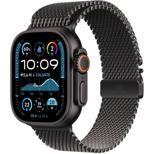 Apple watch ultra 2 gps + cellular 49mm black titanium case with black titanium milanese loop - m