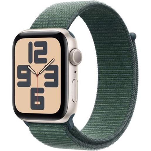 Apple watch se gps 44mm starlight aluminium case with lake green sport loop