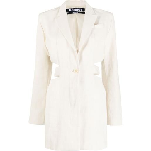 Jacquemus abito modello blazer con dettaglio cut-out - bianco