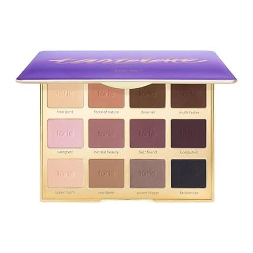 Tarte tartelette amazonian clay palette di ombretti, 12 tonalità opache, tonalità neutre di marrone e beige