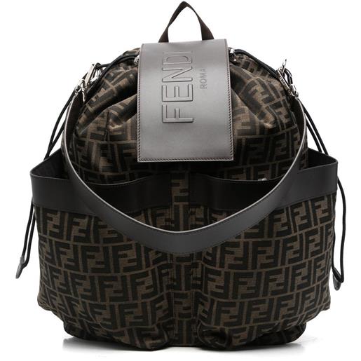 FENDI zaino con stampa monogramma - marrone
