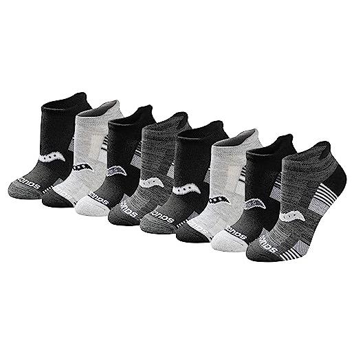 Saucony performance heel tab athletic socks performance heel tab athletic socks (8 & 16 paia), black white assorted (8 pairs), taglia unica