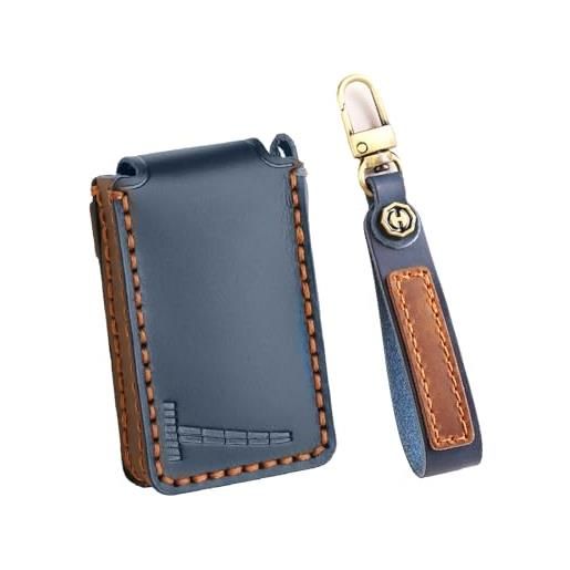 Ysbxitu custodia intelligente per chiavi in pelle sintetica, adatta per polestar 1 polestar 2 polestar 3 polestar 4 key fob cover in pelle, resistente alla polvere, idea regalo blu