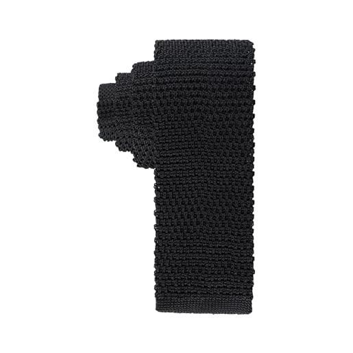 Tommy Hilfiger solid knit tie with global stripe cravatta, maglia nera, regulär uomo