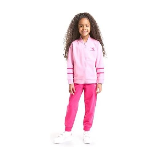 Diadora ju. Tracksuit fz rainbow fregio tuta completo bambina unisex 102.178270 taglia xl colore principale candy pink