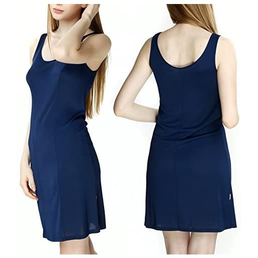 Mewa sottovesti e sottogonne amanda, scivolare le signore, negligee da donna con seta di viscosa, sottoveste sexy per le donne, molti colori e taglie (50, blu navy)