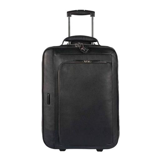 Piquadro modus trolley cabin morbido in pelle con portabilità a borsone porta pc 15.6 a due scomparti