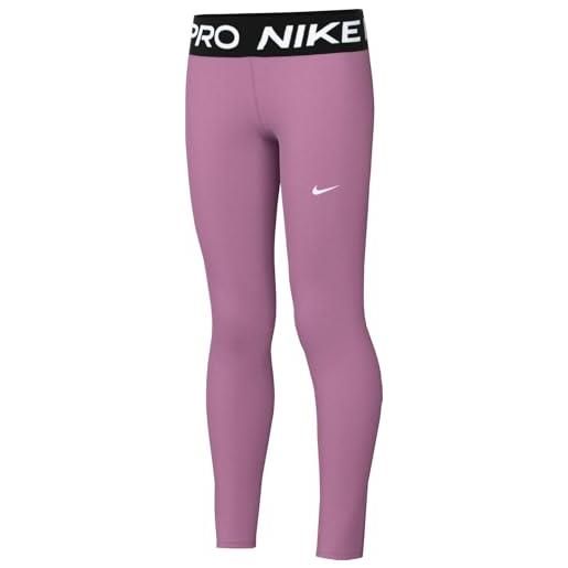 Nike leggings pro dri-fit - ragazza, magic flamingo/white, da1028-646, l