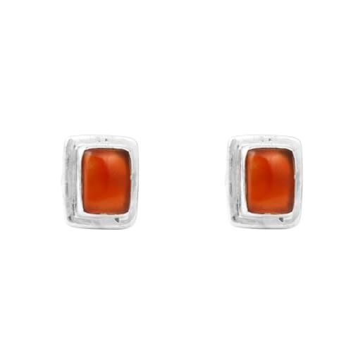 Cai Women Orecchini Pendenti In Argento 925 Rodiato Con Zircone Arancione - C1402E/90/J5