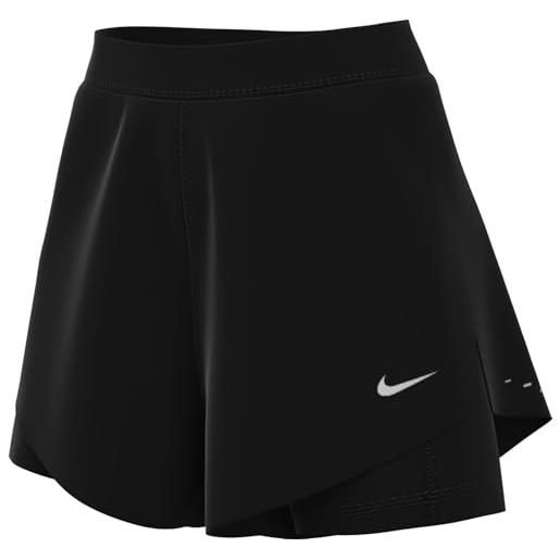 Nike shorts da running 2 in 1 a vita media dri-fit 8 cm swift - donna, black/reflective silv, hj5376-010, m