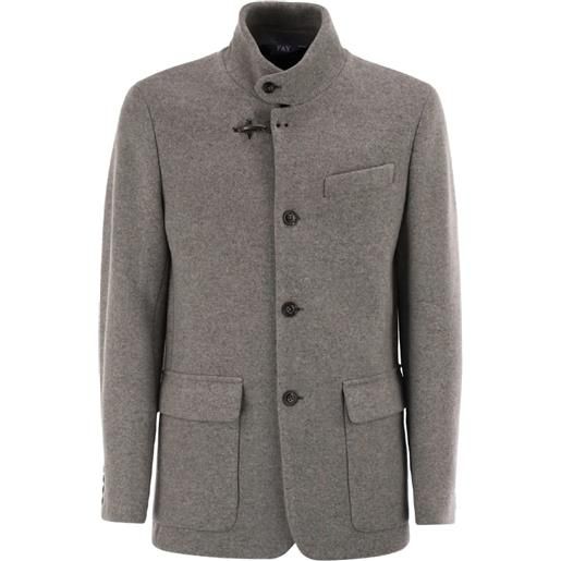Fay blazer monopetto in misto lana - grigio