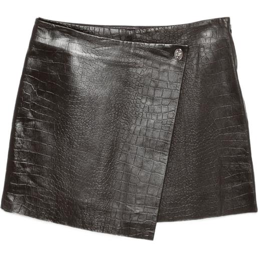 STAND STUDIO gonna asimmetrica effetto coccodrillo - marrone