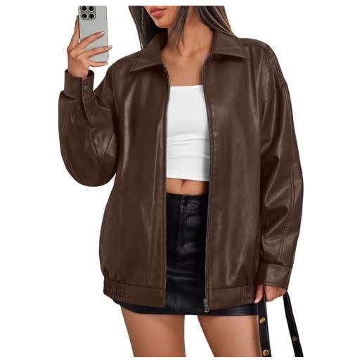Trendy Queen giacche in finta pelle da donna oversize, da motociclista, taglie forti, abiti autunnali, vestiti alla moda 2025, nero, x-large