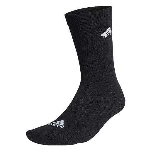 adidas soccer boot embroidered socks, calzini unisex - adulto, black/white, 40-42