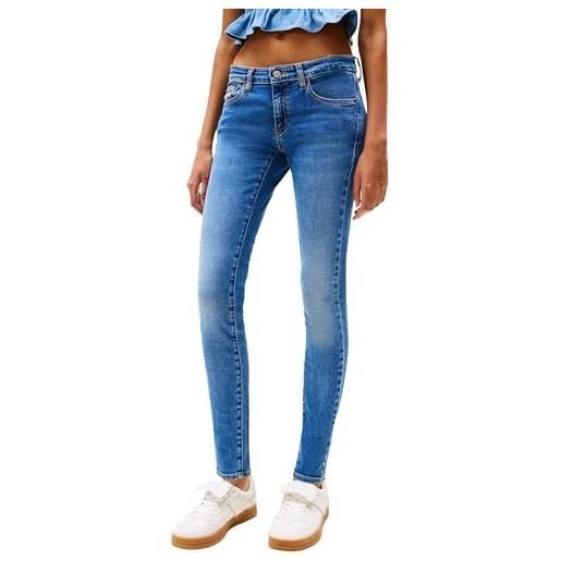 Tommy Jeans donna jeans sophie vita bassa, blu (denim medium), 32w/28l