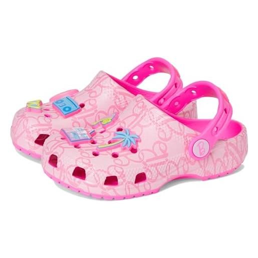 Crocs mattel pink barbie classic clog t, zoccoli unisex - bambini e ragazzi, multicolore, 24/25 eu