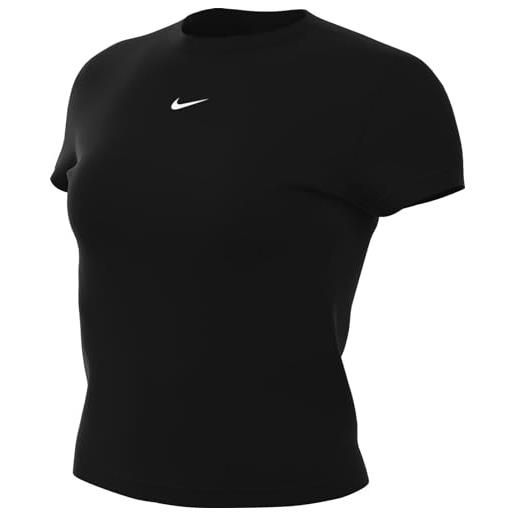 Nike chll knt md crp t-shirt da donna black/white xs