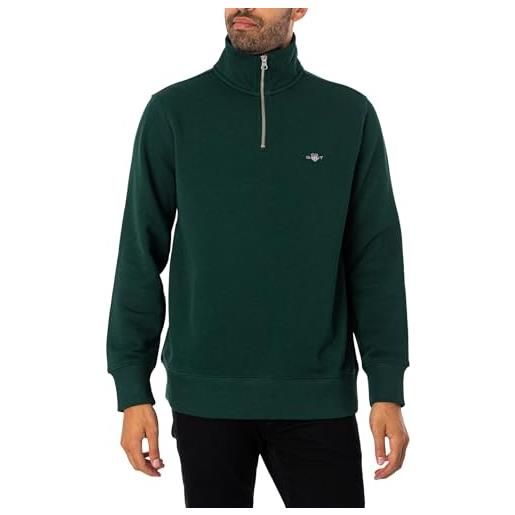 GANT uomo felpa con mezza zip con scudo normale, evening blue, m