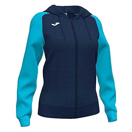 Joma901336.342. M giacca academy iv con cappuccio blu turchese fluor