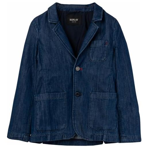 Replay sb8047 blazer, 009 blu medio, 8 anni bambini e ragazzi