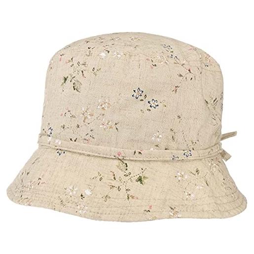 LIPODO cappello di tessuto flowers donna - in lino da sole estivo estate primavera/estate - m (57-58 cm) beige