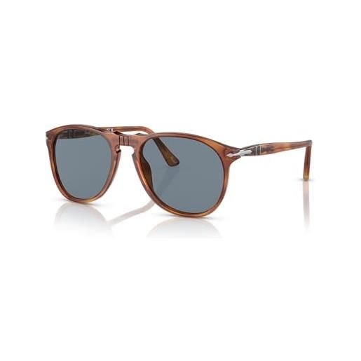 Persol po 9649s occhiali da sole, 96/56, terra di siena, lenti: blu, uomo