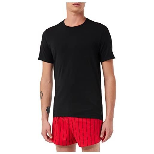 Calvin Klein Jeans calvin klein s/s boxer set 000nb3324e pigiama, rosso (blk top/linear strp logo_exact btm), s uomo