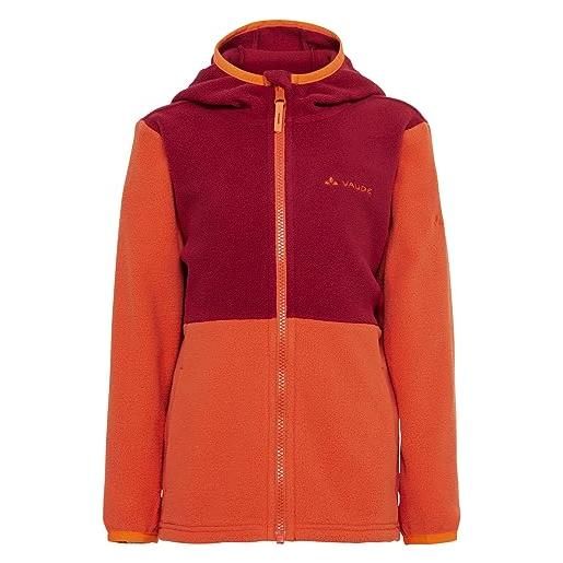 VAUDE kids pulex hooded jacket ii, hotchili, 134/140 giacca, multicolore, 10 anni unisex-bimbi