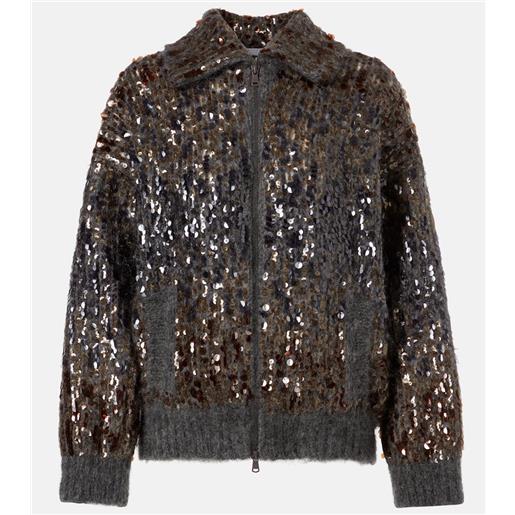 Brunello Cucinelli pullover in misto mohair con zip