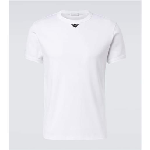 Prada t-shirt triangle in jersey di cotone