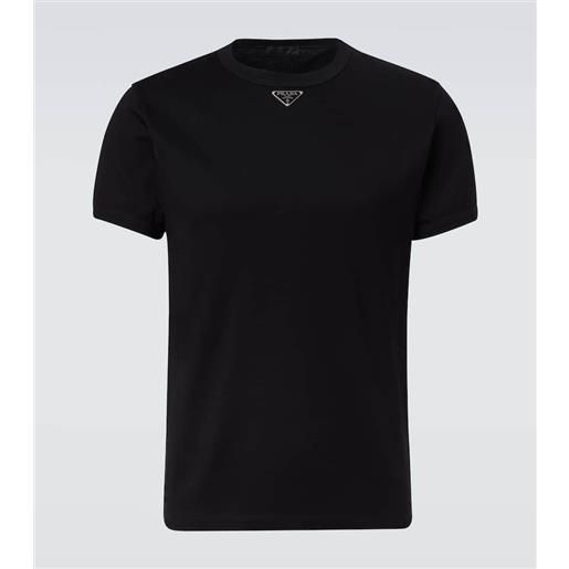 Prada t-shirt triangle in jersey di cotone