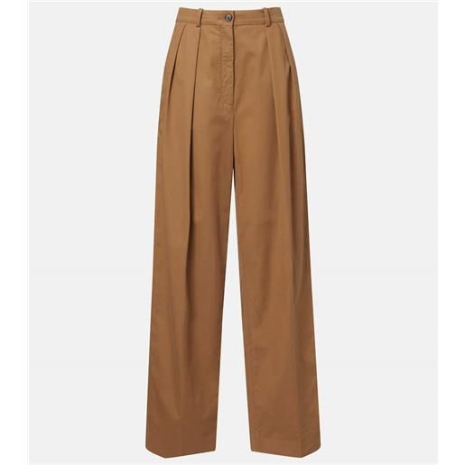 The Row pantaloni a gamba larga igor in cotone e cashmere