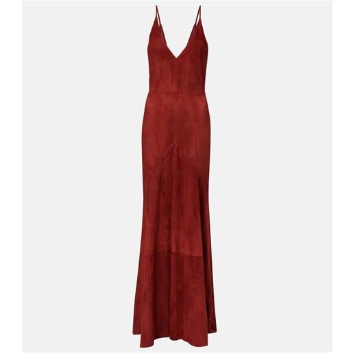 Gabriela Hearst abito lungo brigita in suede