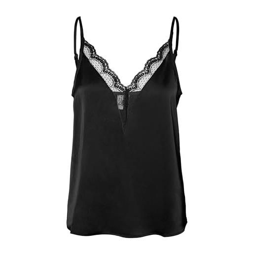 VERO MODA vmmosia-canottiera in pizzo wvn btq top, nero, xs donna