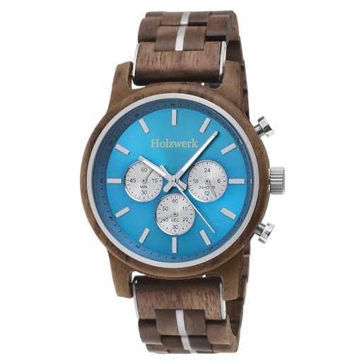 Holzwerk Germany®, orologio da polso unisex realizzato a mano, in