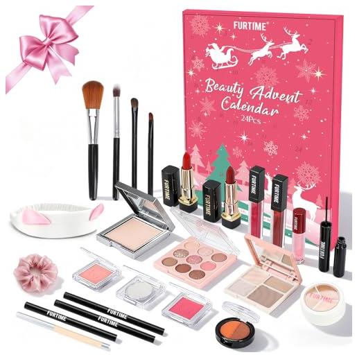 FURTIME calendario dell'avvento beauty 2025, 24 sorprese di make-up e cosmetica di alta qualità per natale, un regalo di natale ideale per le donn