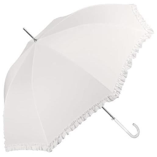 Generico 1x ombrello da sposa bianco maniglia bianca automatico umbrella pioggia matrimonio classico lungo elegante cerimonia wedding