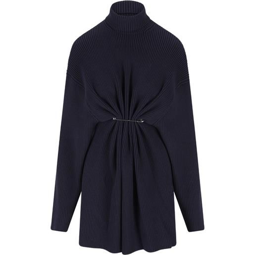 Balenciaga abito corto safety pin - blu