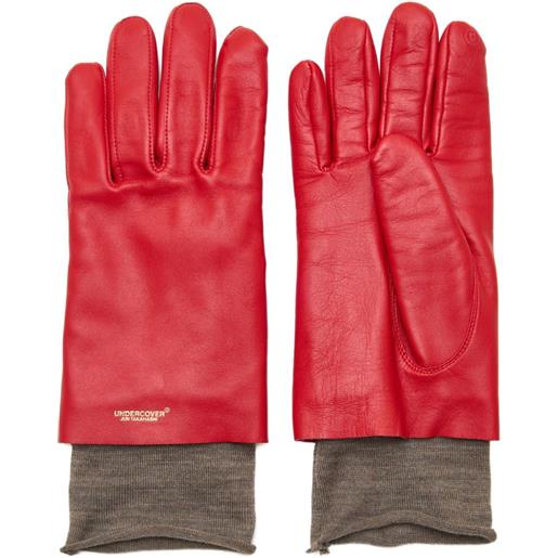 Undercover guanti a strati in pelle di agnello - rosso
