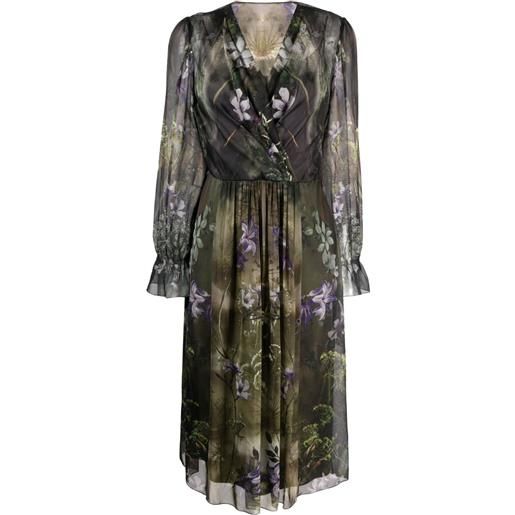 Alberta Ferretti abito midi a fiori - verde