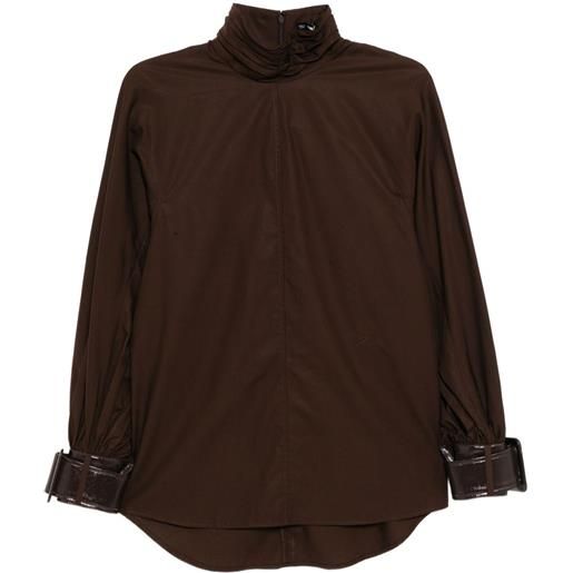 Karl Lagerfeld blusa con cintura - marrone