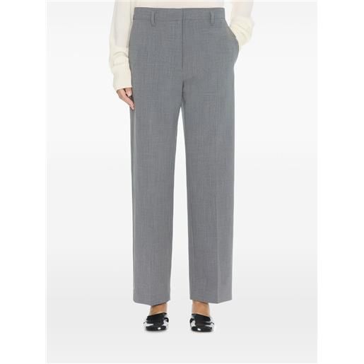 The Row pantaloni con zip in lana - grigio