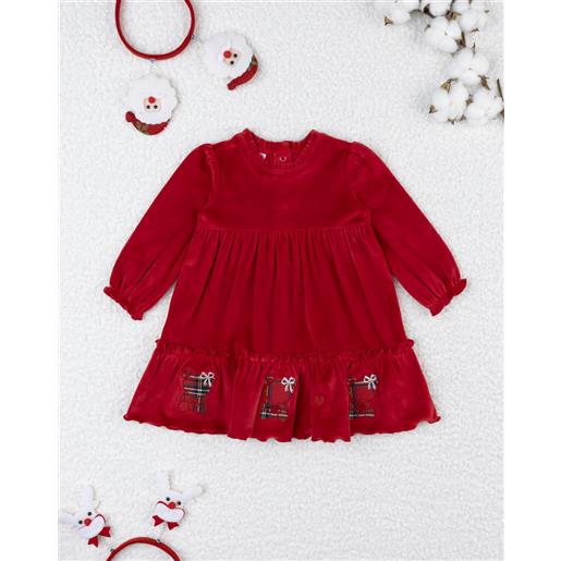 Prénatal abito bimba rosso ricami natale