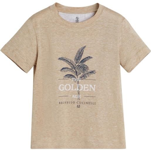 Brunello Cucinelli Kids t-shirt con stampa grafica - toni neutri