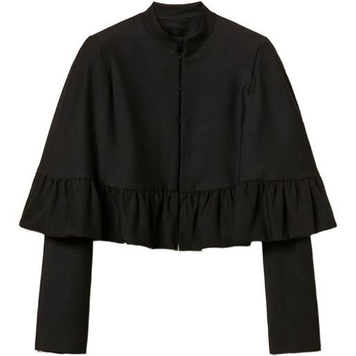 TWINSET mantella con ruches - nero