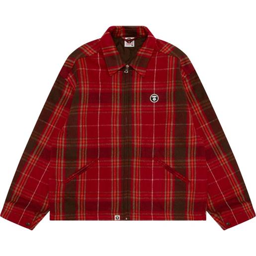 AAPE BY *A BATHING APE® giacca a quadri con zip - rosso
