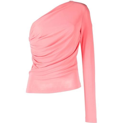 DSQUARED2 top monospalla con ruches - rosa