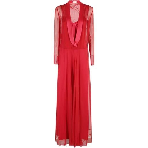Alberta Ferretti abito lungo in seta - rosso