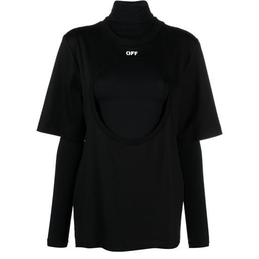 Off-White t-shirt meteor a doppio strato - nero